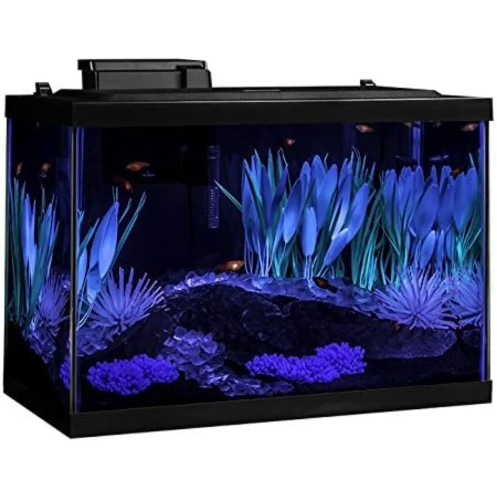 20 Gallon Aquarium Kit with LED Lighting and Decor for Vibrant Fish Display