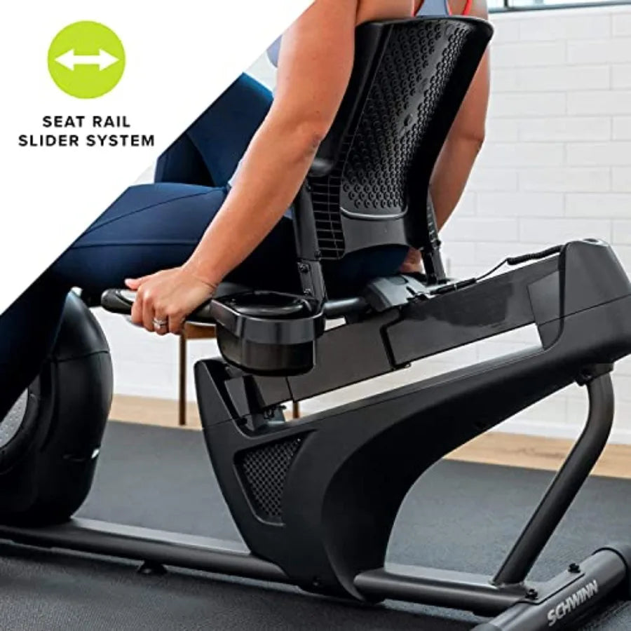 Recumbent Bike Series for Home Fitness with Ergonomic Design Black Frame Durable Steel Construction Adjustable Seat and Resista