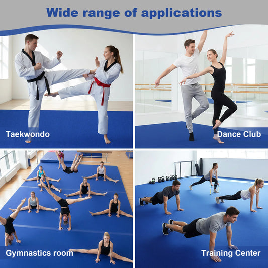 Gymnastics Tumbling Mats 118.11x70.87x1.57in Roll-Up Carpet Training Floor with Grippy Surface for MMA Cheerleading and Fitness