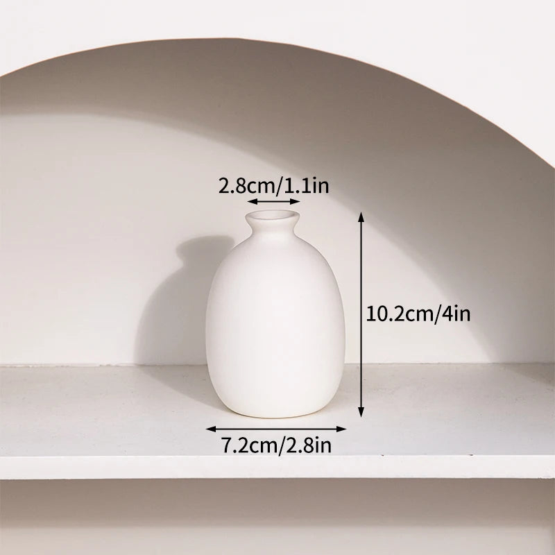 White Ceramic Vases Decorative Pottery Vase Dried Arrangement Flower Bottle Vases Decoration Home Room Decor Modern Decor Vases