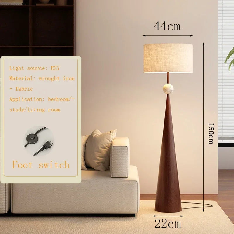 Wabi Sabi White Mushroom Standing Floor Lamps Fabric Floor Reading Lights Foyer Bedroom Designer Sofa Showroom Decorative Lamp