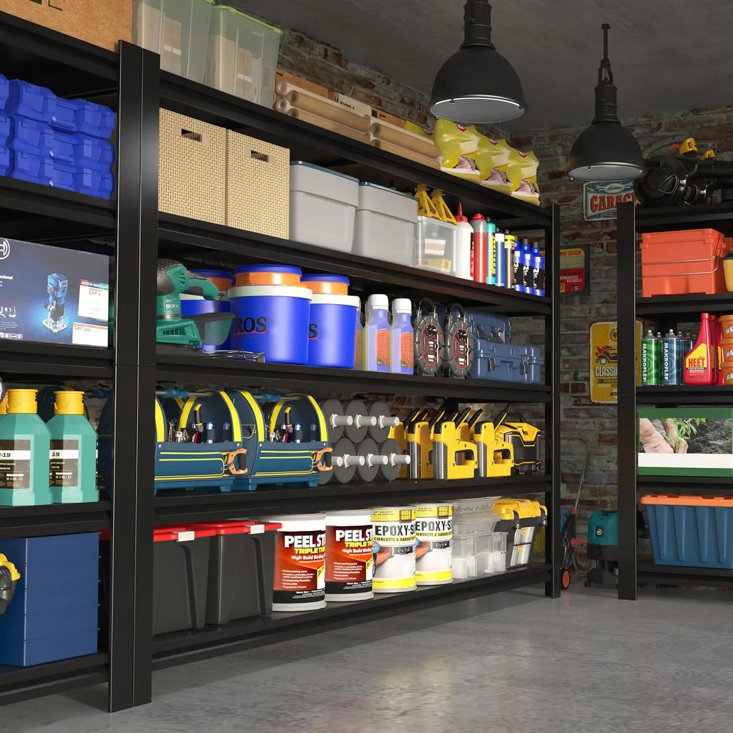 5000LBS Garage Shelving Heavy Duty Metal Shelves ,Storage Shelves Adjustable 5 Tier Metal Shelves for Garage, Customized