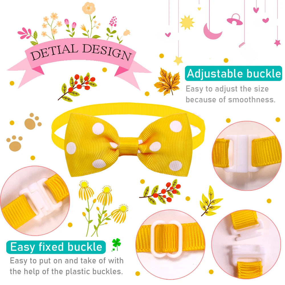 20pcs Dog Supplies For Small Dog Bowtie Dot Style Dog Grooming Accessories Dogs Pets Bow Tie For Dogs Products Dog Items
