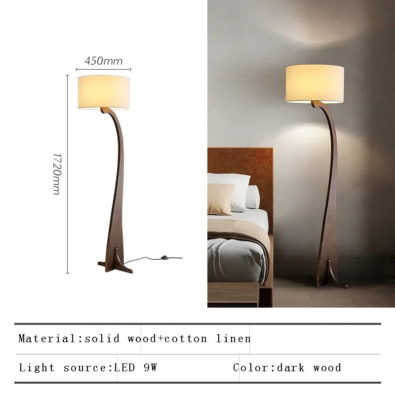 Modern Wooden Floor Lamp Home Decor Led Night Lights Living Room Sofa Standing Lamp for Bedroom Lighting for Living Room