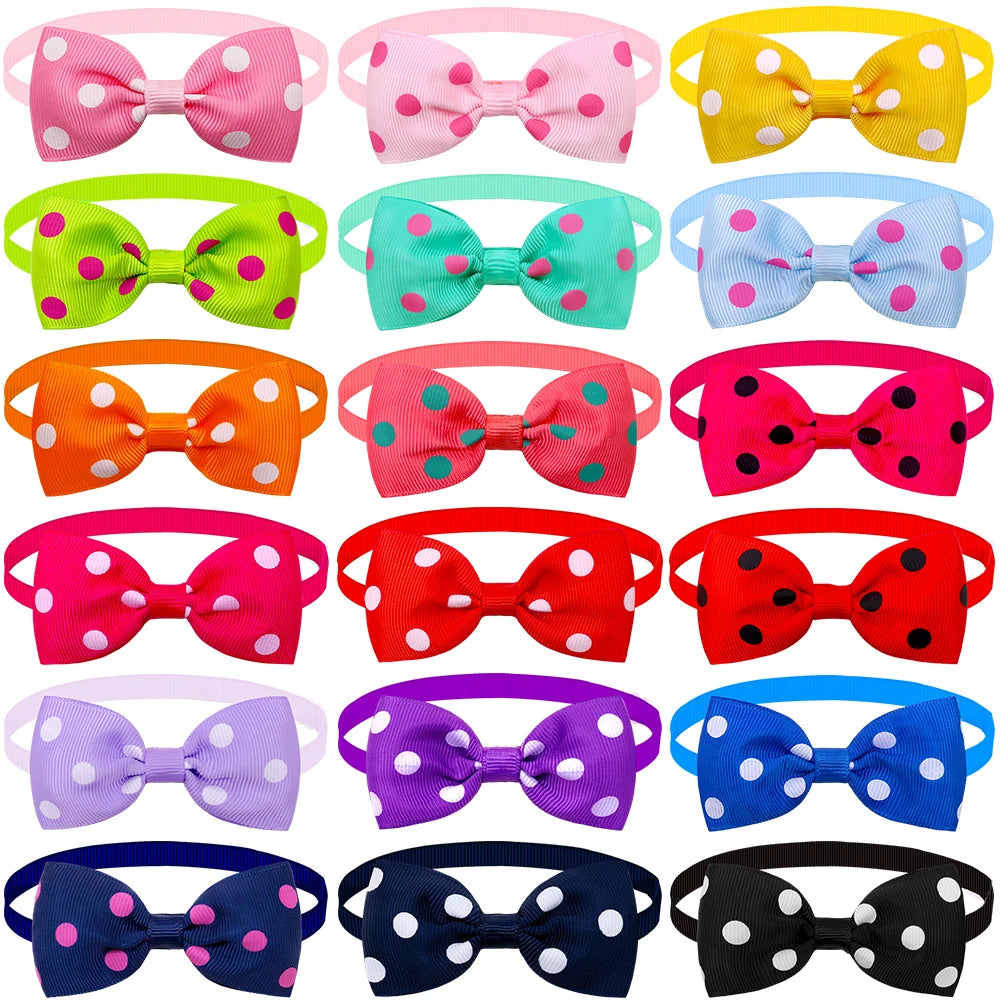 20pcs Dog Supplies For Small Dog Bowtie Dot Style Dog Grooming Accessories Dogs Pets Bow Tie For Dogs Products Dog Items