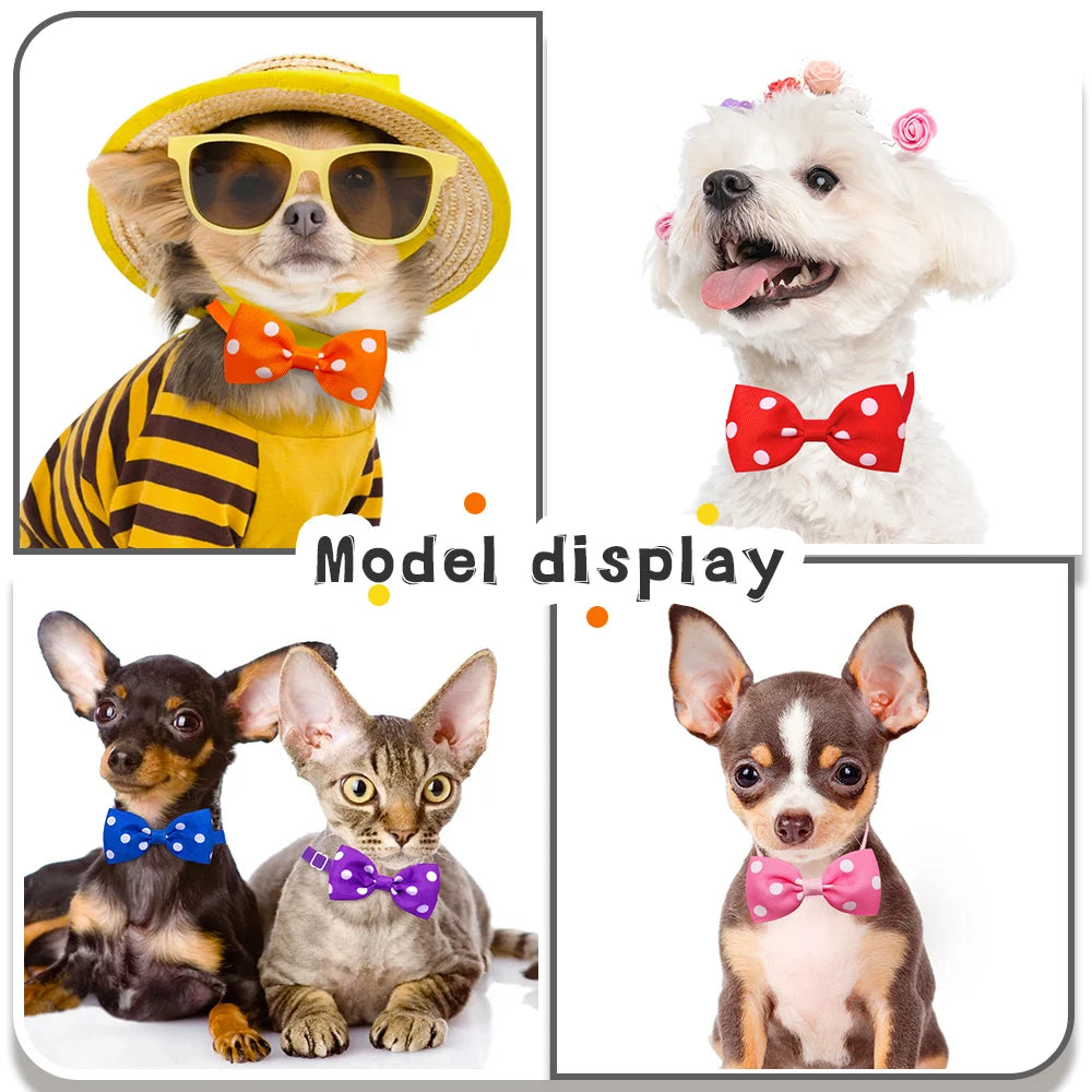 20pcs Dog Supplies For Small Dog Bowtie Dot Style Dog Grooming Accessories Dogs Pets Bow Tie For Dogs Products Dog Items