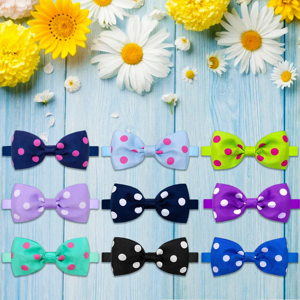 20pcs Dog Supplies For Small Dog Bowtie Dot Style Dog Grooming Accessories Dogs Pets Bow Tie For Dogs Products Dog Items
