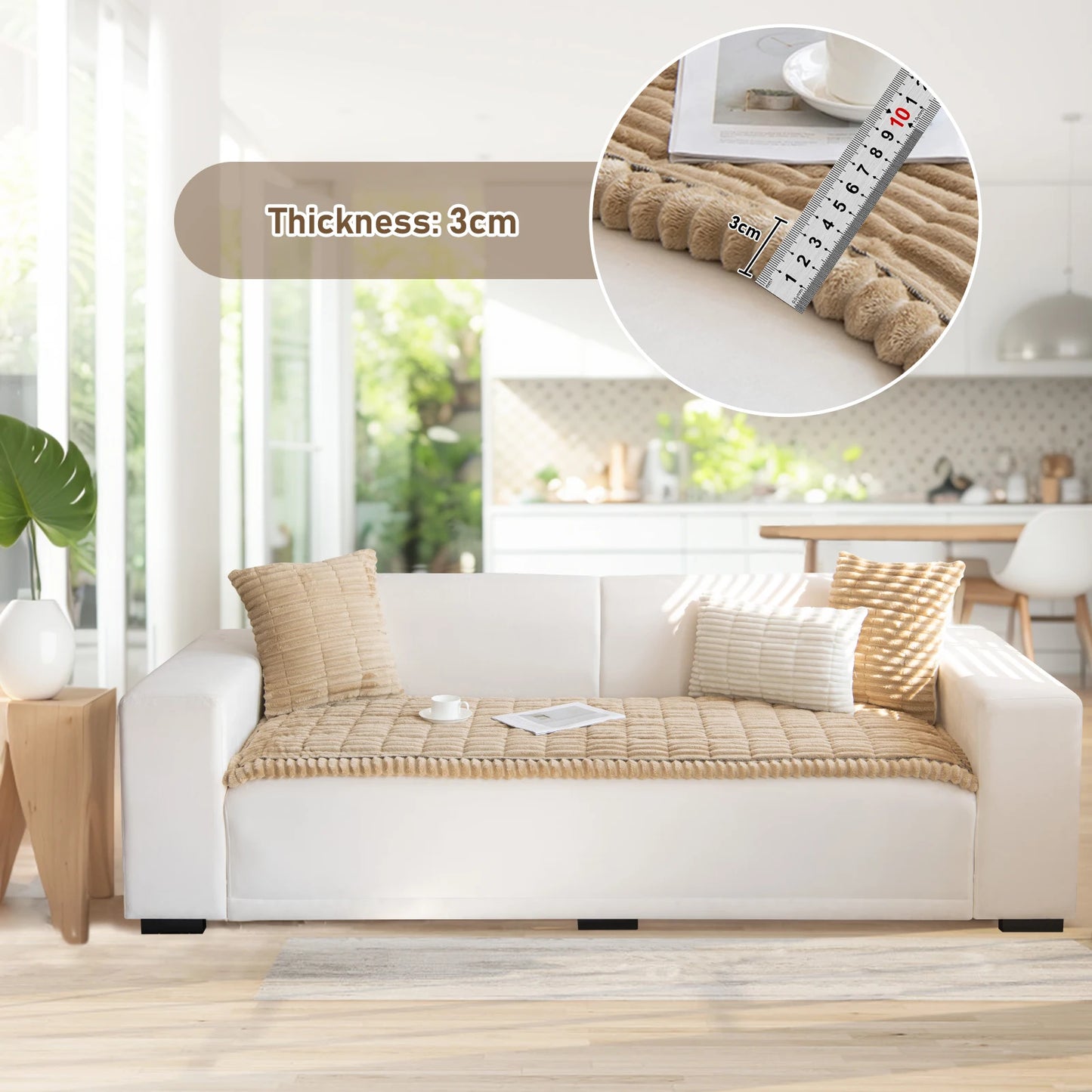 Corduroy Plush Sofa Cushion Winter Thickened Sofa Cover Universal Cushion Sofa Cover Anti-cat Scratch Sofa Towel For Living Room