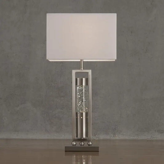 Modern Table Lamp with Water Dancing Light - Sparkling Decorative Home Decor, Satin Night Light for Stylish Interiors