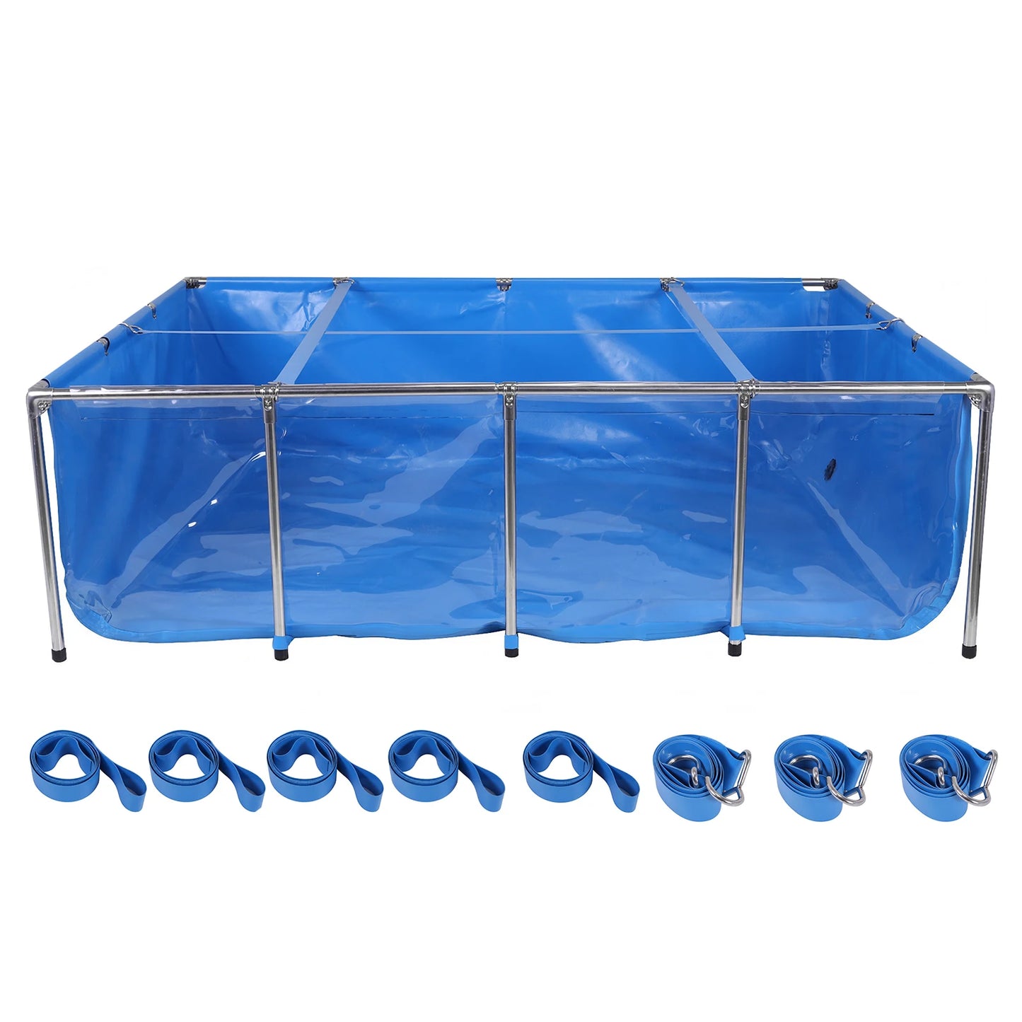 880Gallon Aquarium Pool Pond with Transparent Viewing Panel 400LBS Capacity with Drain Valve for Koi/Goldfish Breeding