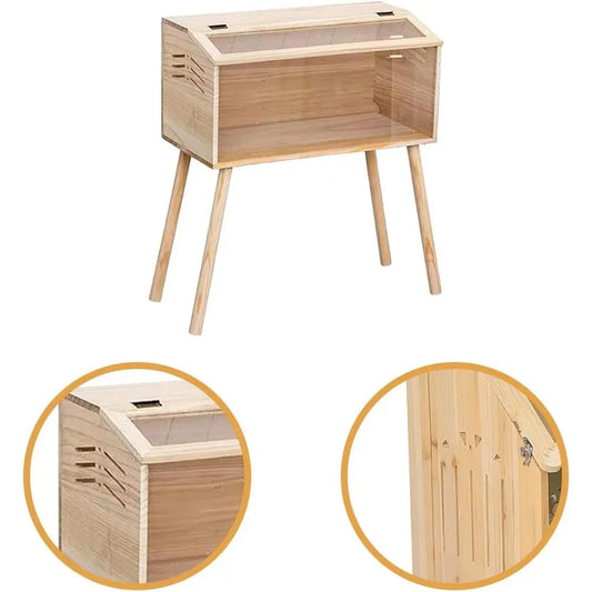 Chicken Brooder Box Small Chicken Coop Clear Acrylic Panels Breeding Box House for Quails Hamsters Birds Ducks Pet Supplies, 60