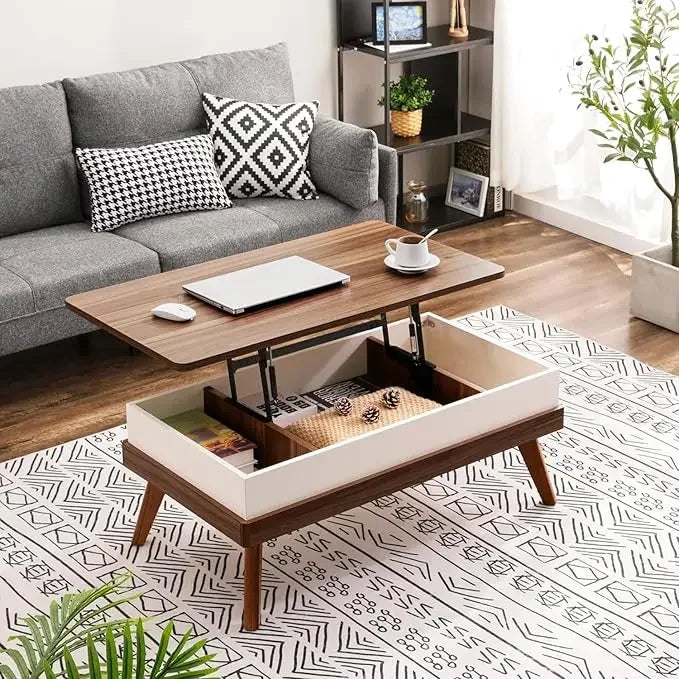 3 in 1 Lift Top Coffee Table, Ten Minutes Install Multifunction Coffee Table, Coffee Table Converts to Dining Table, Lift Top Di