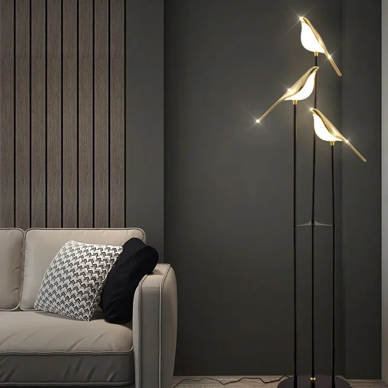 Scandinavia Designer LED Floor Lamps with Bird Illumination Table Desk Light for Bedroom Living Room