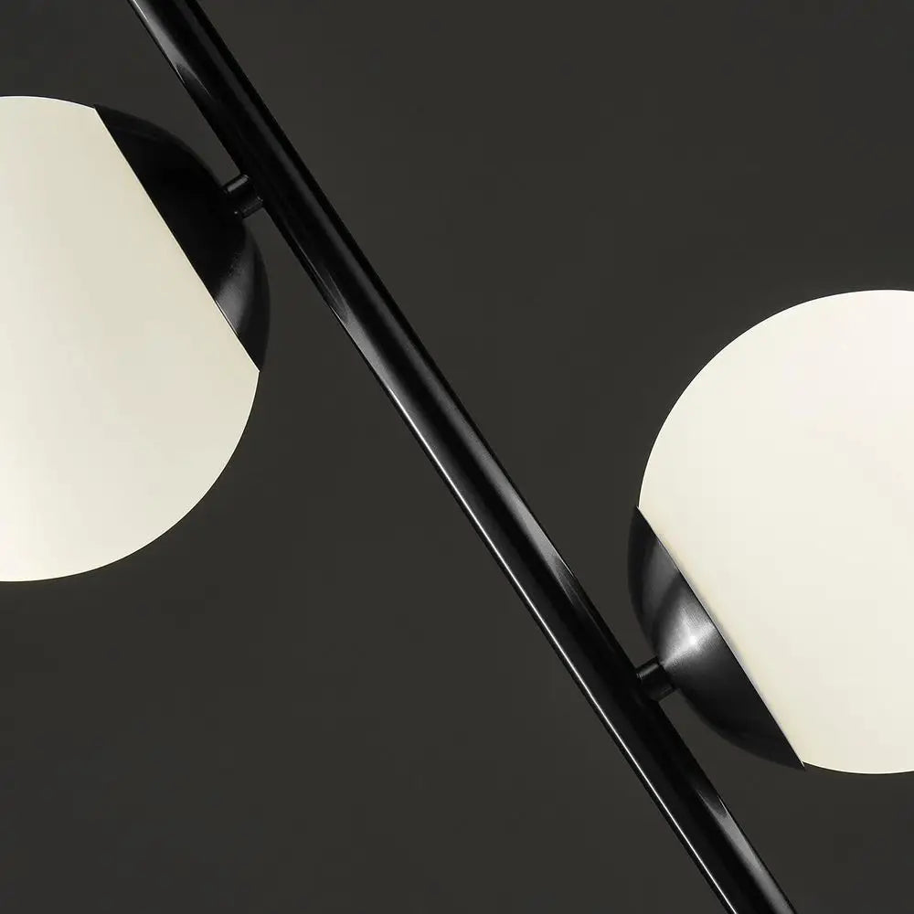 Century Globe Lamp for Living Room & Bedrooms - Contemporary LED Standing Light in Black Indoor Pole Design