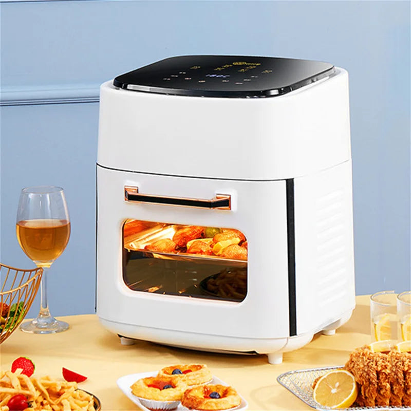 Air Fryer Household Large Capacity 15L Visual Oil-free Smart Oven Fries Machine 220V 110V US EU 1500W Chicken Frying