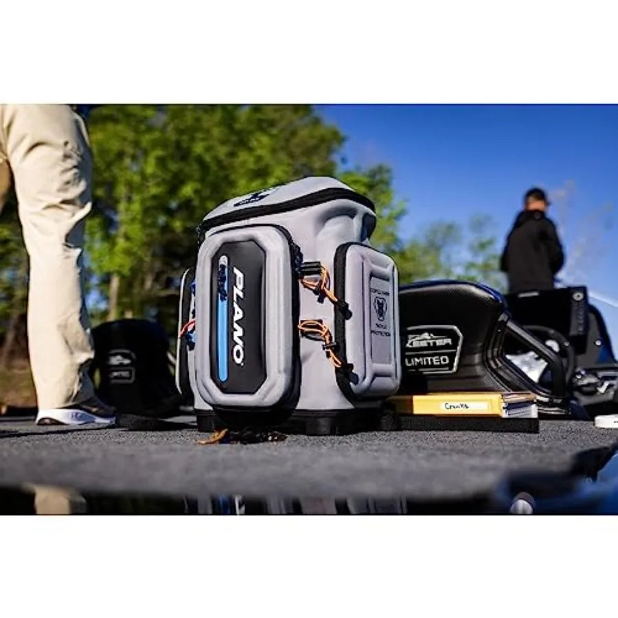 Atlas 3700 Tackle Fishing Backpack Gray Material for WoLures Baits Waterproof Non-Skid Base Grey