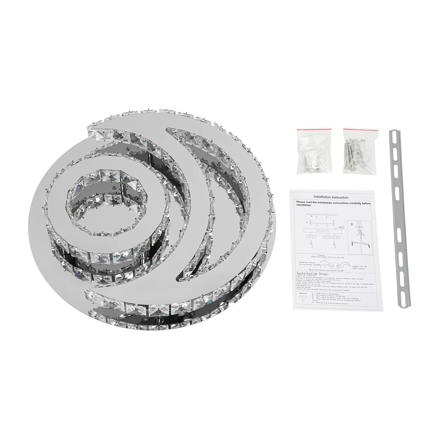 Modern Ceiling Lamp Crystal LED Sun Moon Design Light Luminaire Fixtures Living Dining Room Bedroom Decor