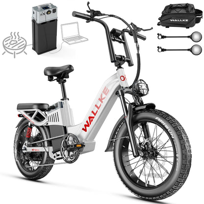 Wallke H7 ULTRA Portable Power Station Ebike 4000W 37MPH Fast Electric Bike for Adults 48V 55Ah Long Range Ebike Torque Sensor