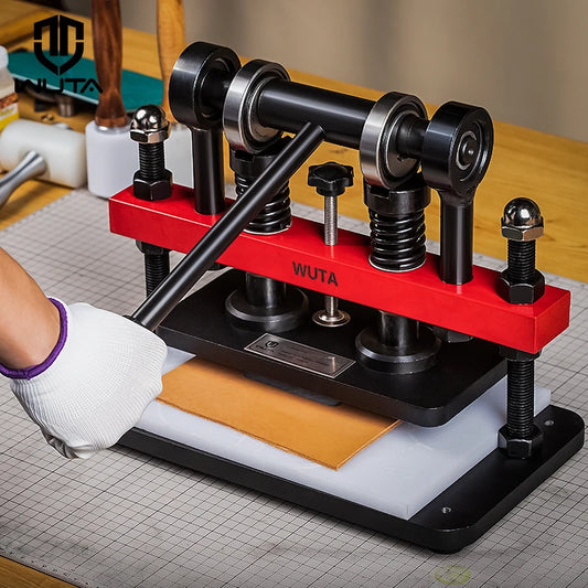 WUTA Manual Leather Die Cutting Machine Hand Pressing Cutter Embossing Shaping Mold Tools DIY Punching Fabric Paper (Size S)