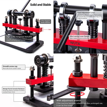 WUTA Manual Leather Die Cutting Machine Hand Pressing Cutter Embossing Shaping Mold Tools DIY Punching Fabric Paper (Size S)