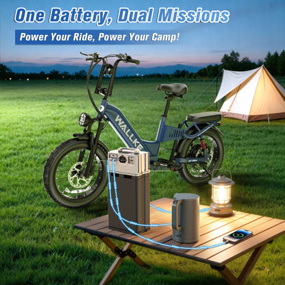 Wallke H7 ULTRA Portable Power Station Ebike 4000W 37MPH Fast Electric Bike for Adults 48V 55Ah Long Range Ebike Torque Sensor