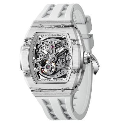 TSAR BOMBA Men Quartz Watch Stainless Steel 50M Waterproof Date Luminous Business Elegant Durable Wristwatch Gift for Him Daily