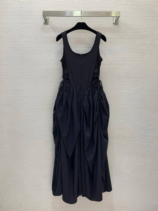 2025 New  Mesh Splicing with Drawstring on Both Sides, Puffy Skirt Skirt, Shrinking Waist, Slimming Strap Tank 7