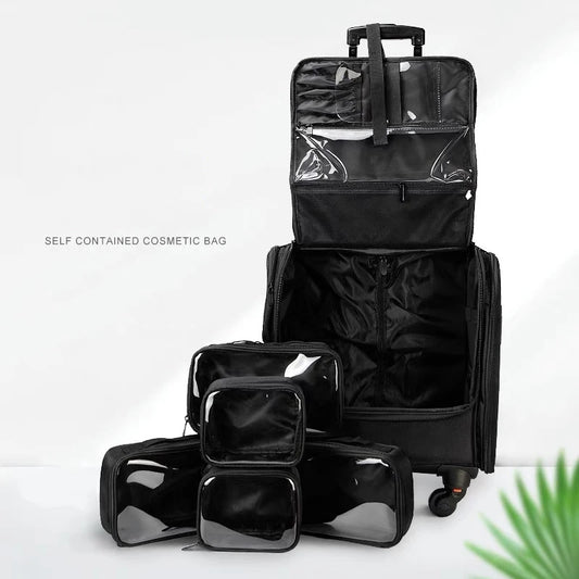 Multifunction Trolley Cosmetic case Rolling Luggage on wheels,Women Nails Makeup Toolbox,Beauty Tattoo Salons Trolley Suitcase