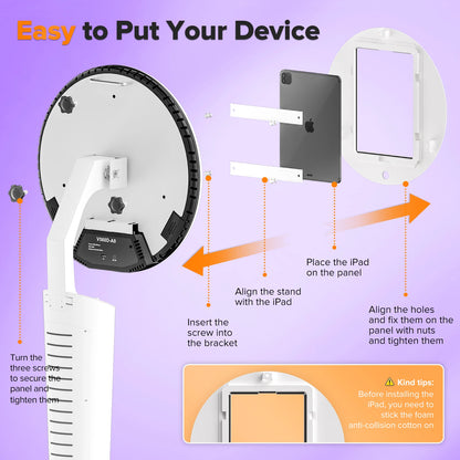 Portable iPad Photo Booth Machine Selfie Stand For Wedding Party Photobooth RGB Ring Light Voice Control Fast Deliver With Case