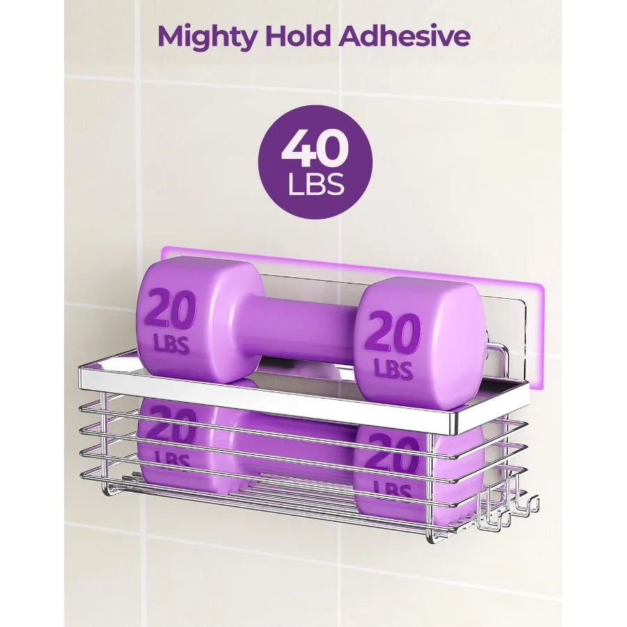 3Pack SUS304 Stainless Steel Shower Caddy with No Drilling Installation for Bathroom Storage Rustproof WallMounted Shower Shelv