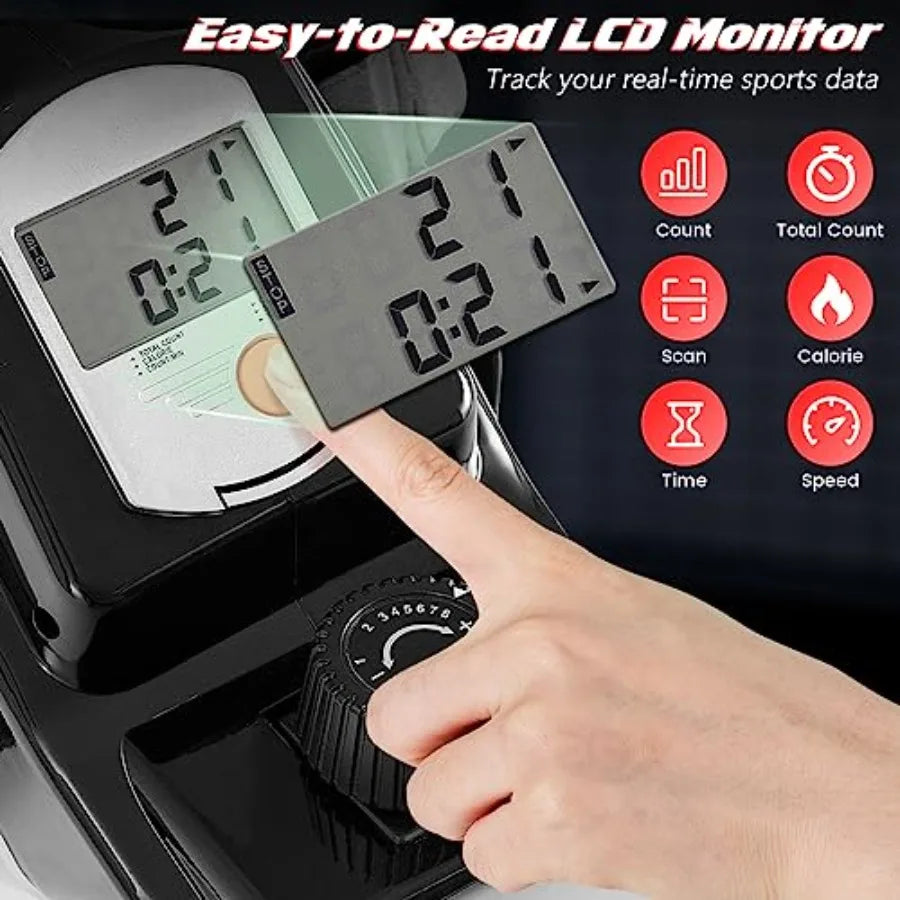 Folding Rowing MachineMagnetic Rower with Adjustable Resistance and LCD Display Exercise Cardio Fitness Equipment for Home Use
