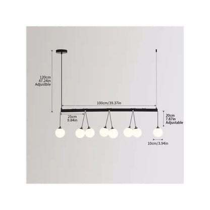 8-Light Sphere Globe Chandelier Kitchen Pendant Light - Modern Lighting Fixture, Perfect for Dining Room and Living Space