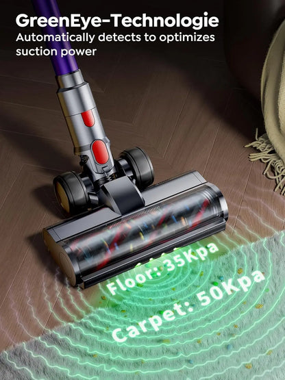 Cordless Vacuum Cleaner 600W 50KPA 65 Min Runtime, Self-Standing Stick Vacuum with Auto Mode for Pet Hair Carpet Floor
