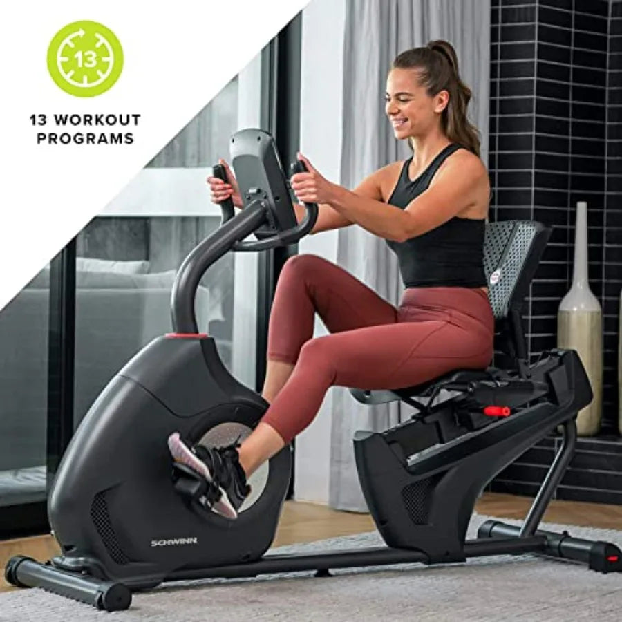 Recumbent Bike Series for Home Fitness with Ergonomic Design Black Frame Durable Steel Construction Adjustable Seat and Resista