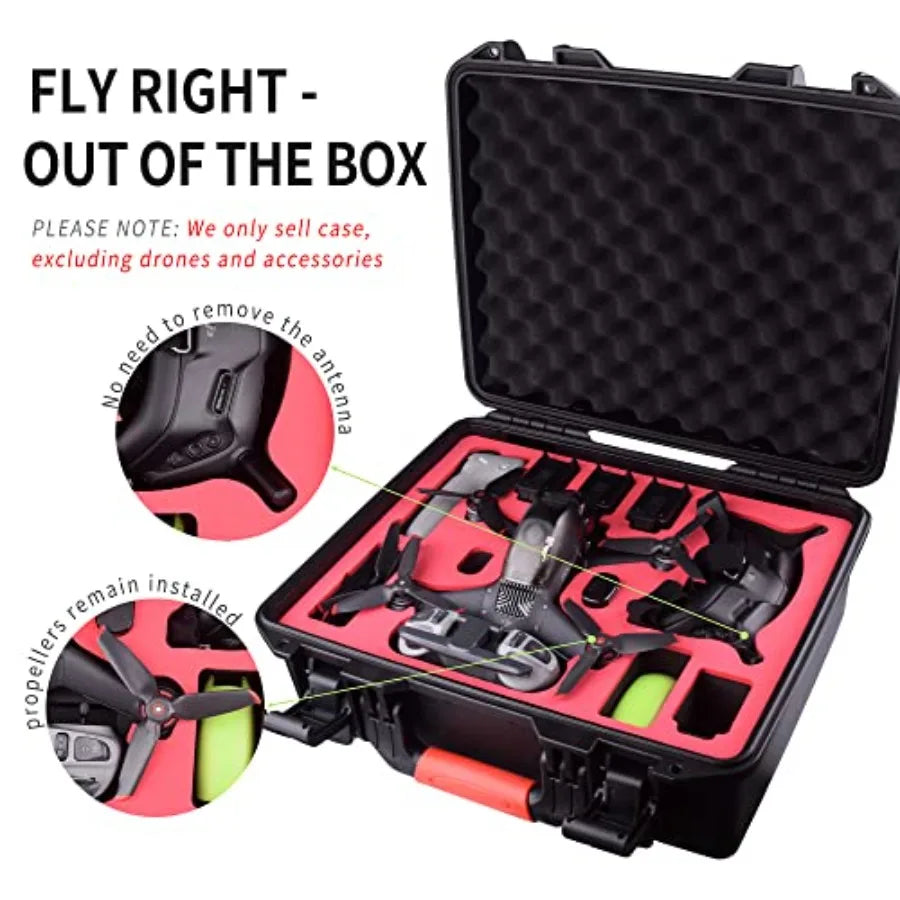 FPVtosky Professional Hard Case for DJI FPV [Case Only] - DJI FPV Drone Carrying Case Accessories - Fits 6 Batteries - Keep Pro