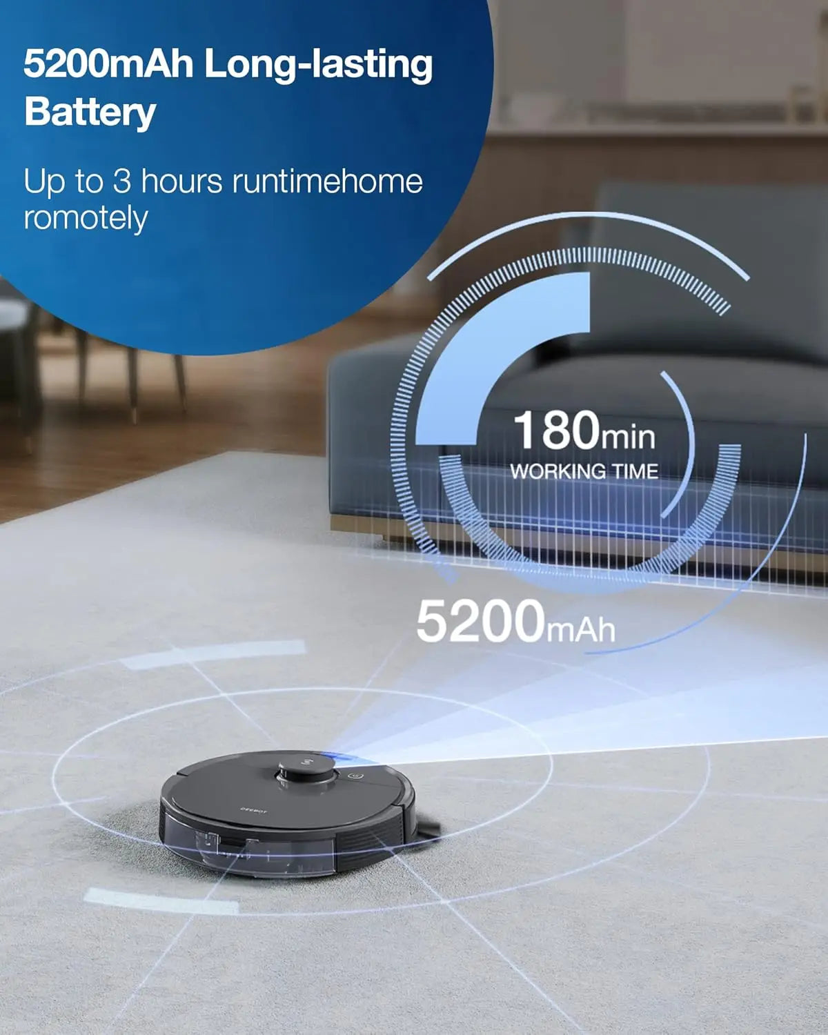 T8 Robot Vacuum and Mop Cleaner with Laser Navigation, Multi-floor Mapping, Object Avoidance, Custom Clean Zones