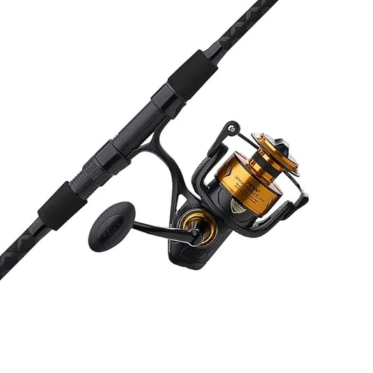 Spinfisher VII Spinning Reel and Fishing Rod Combo for Saltwater Fishing Graphite Construction Black Finish High-Performance Ge