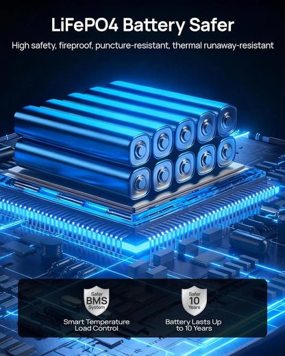 Portable Power Station 600W (1200W Surge) with 100W Solar Panel Included, 576Wh LiFePO4 Electric Generator, 1Hr, Customized
