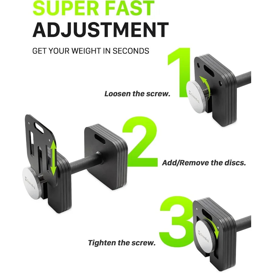 Adjustable Dumbbell Set, 10-50LB x2, 5lb Increments, Quick-Lock Square Weight Dumbbells for Home Gym Fitness