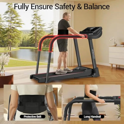 Home Fitness Treadmill with 20 Manual/Auto Incline 42.5×16.1 Extra-Wide Running Belt 400LB Capacity 3.5HP Motor 8.7 MPH Speed B