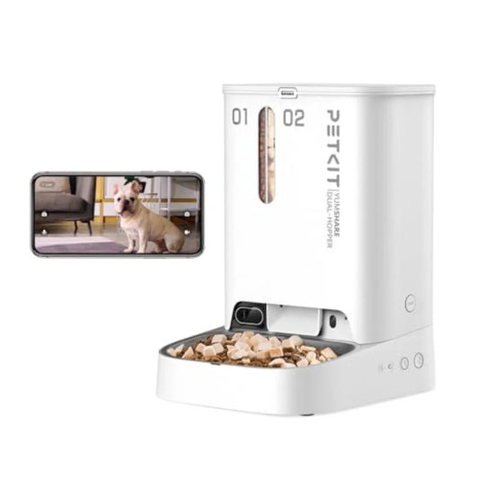 Automatic Cat Feeder with 1080P HD Camera and Night Vision for Cats Dogs Double Hopper Pet Feeder with 2-Way Audio Wireless Pum