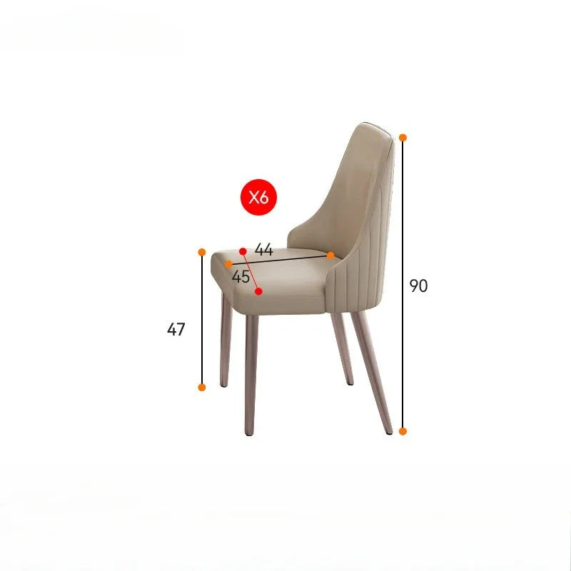 Nordic Minimalist Cream White Oval Sintered Stone Dining Table Set 6 Chairs Marble Restaurant Table Chair Dining Room Furniture