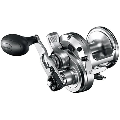 Right Hand Retrieve Saltwater Fishing Reel with Speed Lever Drag in Black for Heavy Duty Applications