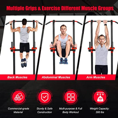 Power Tower Pull Up Bar Dip Station Multi-function Dip Bars Stand Workout Equipment for Full-body Home Gym Fitness Exercise Str