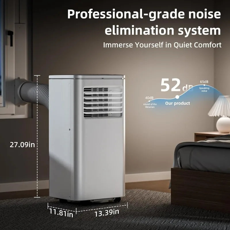 Portable Air Conditioner 8000 BTU, Remote Control, Fan Mode, Cools 350sq. ft, 24 Hour Timer, Quiet Operation,Window, 2 Fan Speed