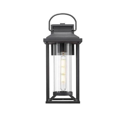 Outdoor Porch Lights, Textured Black Exterior Lighting Fixtures Wall Mount, Modern Outdoor Wall Sconce Lantern (1 pack)