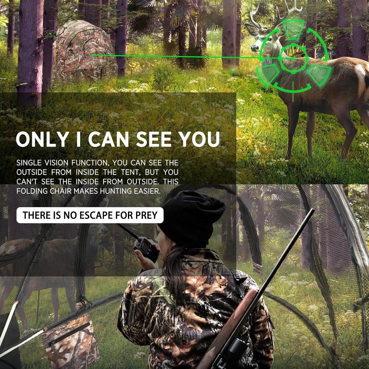 Hunting Blind,Hunting Chair Ground Blind,See Through Deer Blinds,Portable Camouflage Pop Up Blinds·Factory Direct Sales