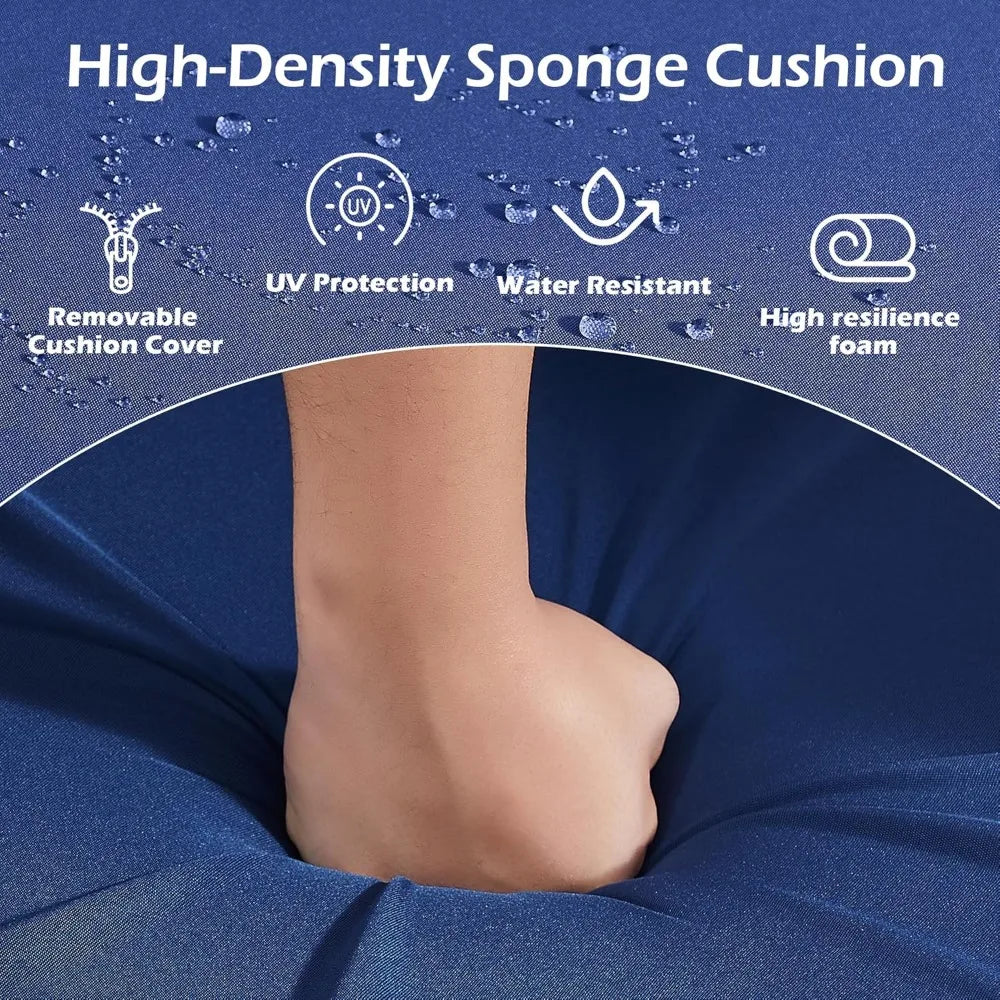 Patio Furniture Sets, 3 Pieces Wicker Outdoor Furniture - 360 Degree Swivel Rocking Chairs and Rattan Side Table for Garden,Porc