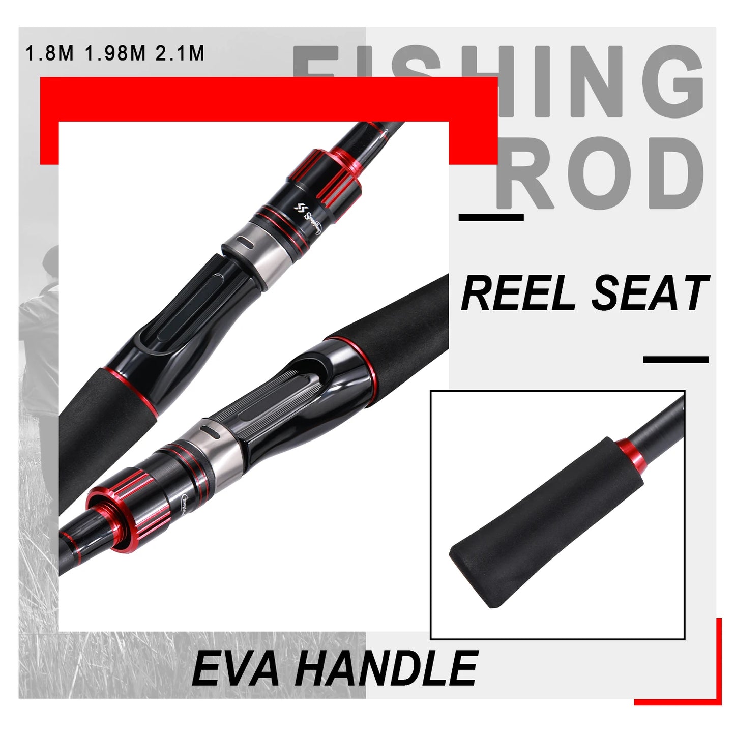 Sougayilang Spinning Ultralight Carbon Fishing Rod EVA Handle Max Drag 5kg for Trout Bass Carp Freshwater Fishing Pesca