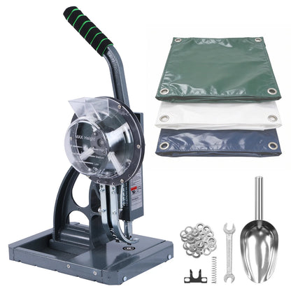Semi-Automatic Grommet Machine Heavy Duty Hand Press Eyelet Grommet Machine Puncher Eyelet Tool with 5000PCS Grommet 10mm